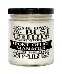 Funny Front-Office Manager Candle Some Days The Best Thing About Being A Front-Office Manager is 9oz Vanilla Scented Candles Soy Wax