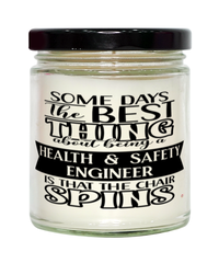 Funny Health And Safety Engineer Candle Some Days The Best Thing About Being A Health Safety Engineer is 9oz Vanilla Scented Candles Soy Wax