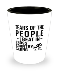 Funny Skier Shot Glass Tears Of The People I Beat In Cross Country Skiing