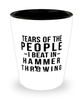 Funny Hammer Thrower Shot Glass Tears Of The People I Beat In Hammer Throwing