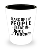 Funny Ice Hockey Shot Glass Tears Of The People I Beat In Ice Hockey