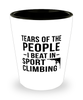 Funny Sport Climber Shot Glass Tears Of The People I Beat In Sport Climbing