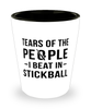 Funny Stickball Shot Glass Tears Of The People I Beat In Stickball
