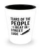 Funny Lugers Shot Glass Tears Of The People I Beat In Street Luge