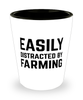 Funny Farmer Shot Glass Easily Distracted By Farming