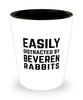 Funny Beveren Rabbit Shot Glass Easily Distracted By Beveren Rabbits