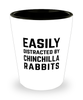 Funny Chinchilla Rabbit Shot Glass Easily Distracted By Chinchilla Rabbits