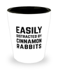 Funny Cinnamon Rabbit Shot Glass Easily Distracted By Cinnamon Rabbits