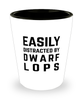 Funny Dwarf Lops Shot Glass Easily Distracted By Dwarf Lops
