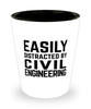 Funny Civil Engineer Shot Glass Easily Distracted By Civil Engineering