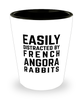 Funny French Angora Rabbit Shot Glass Easily Distracted By French Angora Rabbits