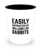 Funny Holland Lop Rabbit Shot Glass Easily Distracted By Holland Lop Rabbits