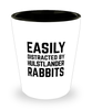 Funny Hulstlander Rabbit Shot Glass Easily Distracted By Hulstlander Rabbits