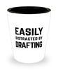 Funny Drafter Draughtsman Shot Glass Easily Distracted By Drafting