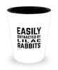 Funny Lilac Rabbit Shot Glass Easily Distracted By Lilac Rabbits