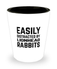 Funny Lionhead Rabbit Shot Glass Easily Distracted By Lionhead Rabbits