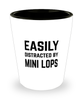 Funny Mini Lops Shot Glass Easily Distracted By Mini Lops