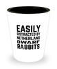 Funny Netherland Dwarf Rabbit Shot Glass Easily Distracted By Netherland Dwarf Rabbits