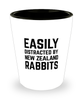 Funny New Zealand Rabbit Shot Glass Easily Distracted By New Zealand Rabbits