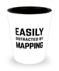 Funny Cartography Cartographer Shot Glass Easily Distracted By Mapping