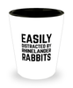 Funny Rhinelander Rabbit Shot Glass Easily Distracted By Rhinelander Rabbits