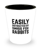 Funny Swiss Fox Rabbit Shot Glass Easily Distracted By Swiss Fox Rabbits