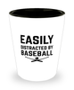 Funny Baseball Shot Glass Easily Distracted By Baseball