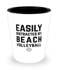Funny Beach Volleyball Shot Glass Easily Distracted By Beach Volleyball