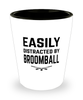 Funny Broomball Shot Glass Easily Distracted By Broomball