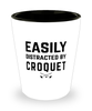 Funny Croquet Shot Glass Easily Distracted By Croquet
