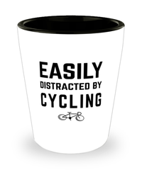Funny Cycling Shot Glass Easily Distracted By Cycling