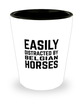 Funny Belgian Horse Shot Glass Easily Distracted By Belgian Horse