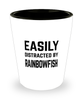 Funny Rainbowfish Shot Glass Easily Distracted By Rainbowfish
