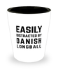 Funny Danish Longball Shot Glass Easily Distracted By Danish Longball