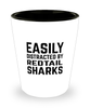 Funny Redtail Sharks Shot Glass Easily Distracted By Redtail Sharks