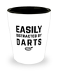 Funny Dartist Darts Shot Glass Easily Distracted By Darts