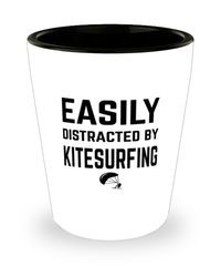 Funny Kitesurfing Shot Glass Easily Distracted By Kitesurfing
