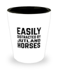 Funny Jutland Horses Shot Glass Easily Distracted By Jutland Horses