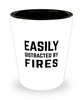 Funny Firefighter Shot Glass Easily Distracted By Fires
