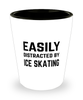 Funny Ice Skating Shot Glass Easily Distracted By Ice Skating
