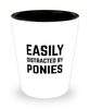 Funny Ponies Shot Glass Easily Distracted By Ponies