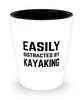 Funny Kayaking Shot Glass Easily Distracted By Kayaking
