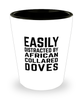 Funny African Collared Doves Shot Glass Easily Distracted By African Collared Doves