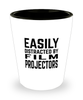 Funny Film Projector Shot Glass Easily Distracted By Film Projectors