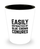 Funny Blue Crown Conures Shot Glass Easily Distracted By Blue Crown Conures