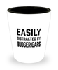 Funny Budgerigars Shot Glass Easily Distracted By Budgerigars