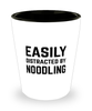 Funny Noodling Shot Glass Easily Distracted By Noodling