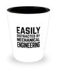 Funny Mechanical Engineer Shot Glass Easily Distracted By Mechanical Engineering