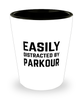 Funny Parkour Shot Glass Easily Distracted By Parkour