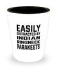 Funny Indian Ringneck Parakeets Shot Glass Easily Distracted By Indian Ringneck Parakeets